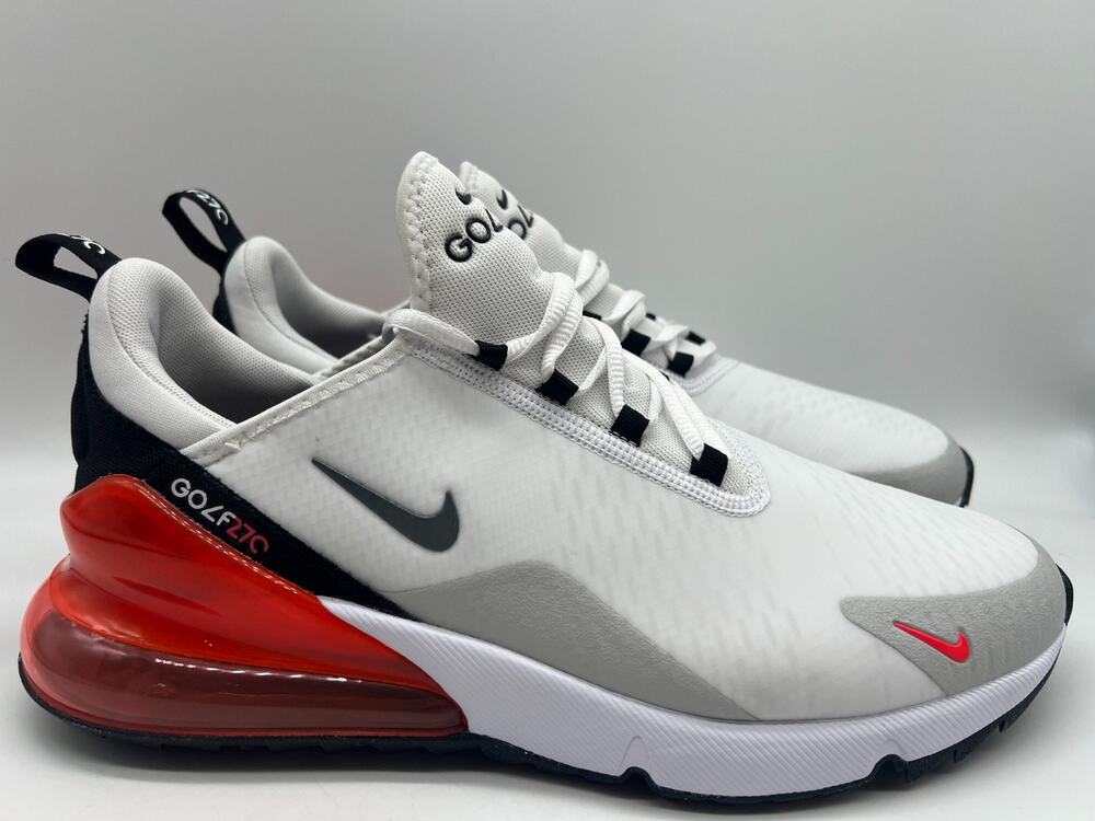 Nike Air Max 270 Golf White Red Men's Size 9.5 CK6483-103 New (Grade B)